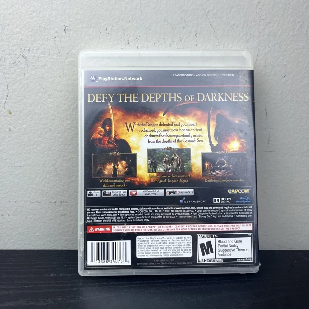 Dragon's Dogma Dark Arisen PS3 PlayStation 3 2013 Complete CIB Tested Working